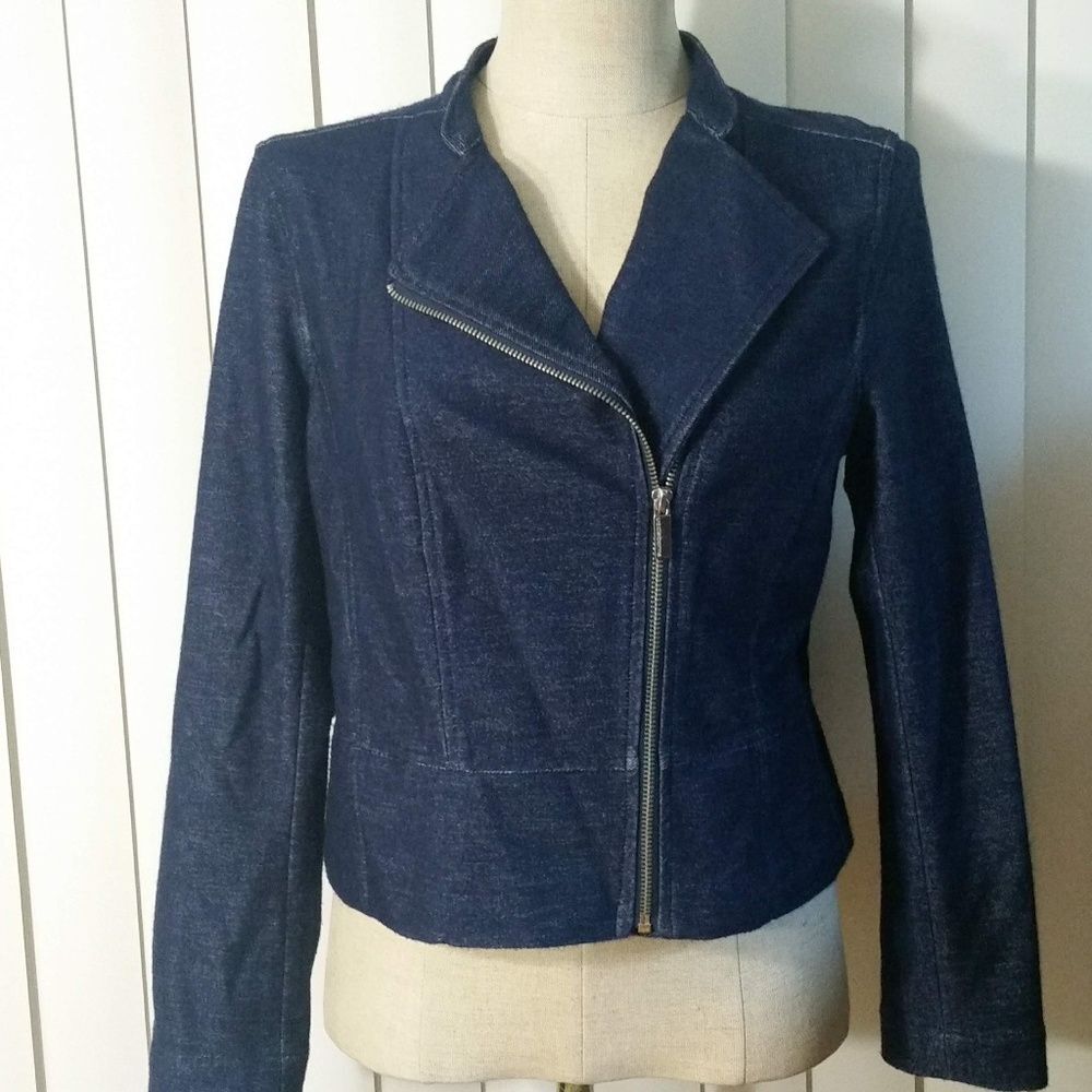 Liz Claiborne Blue Jacket  Blazer Zip Petite PS